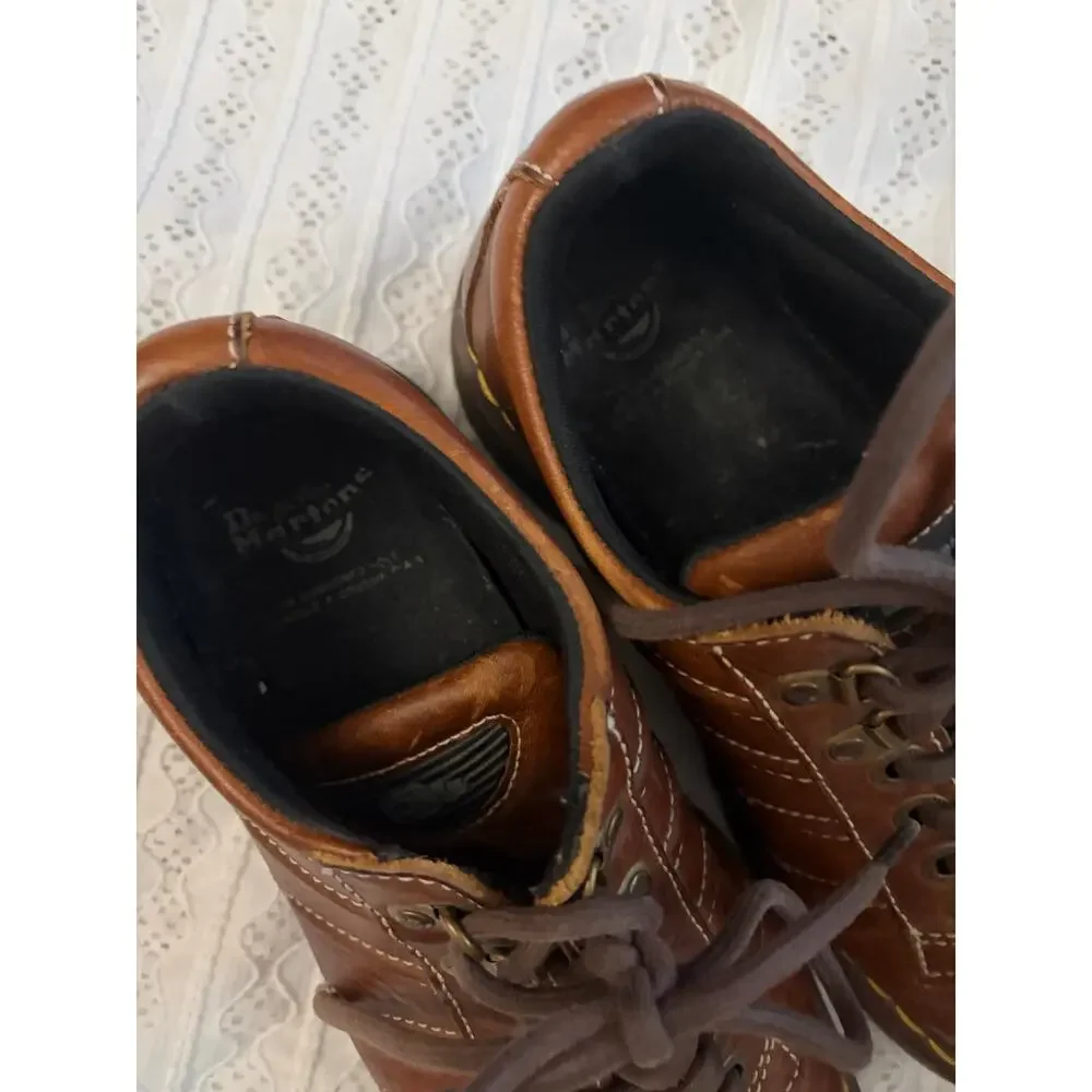 Vintage Dr Martens 9764 Brown Leather Chunky Oxford Shoes Men's 8 Y2K